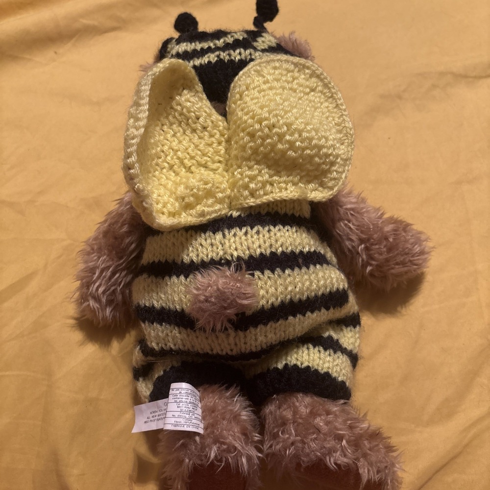 1997 Bit O Honey Ganz Buggable Bee Teddy Bear Knitted Sweater & Hat & wings - Picture 4 of 7